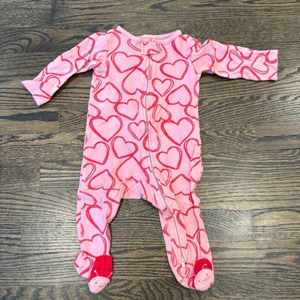 Valentine love bug just one you carters baby footie pajama zipper onesie